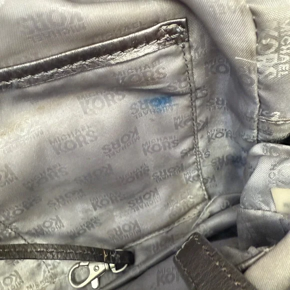 MICHAEL Michael Kors Gunmetal Ranger Leather Satchel Y2K - Picture 9 of 9